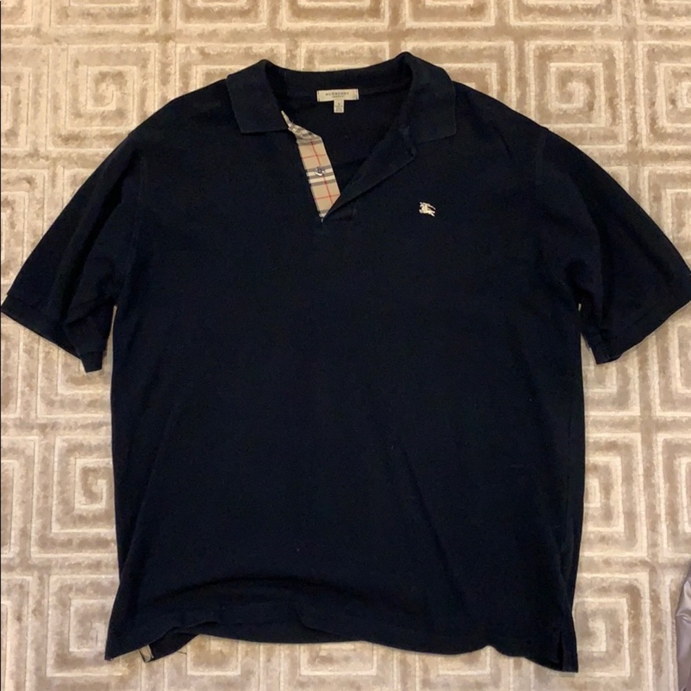 Burberry London Check Placket Cotton Polo Shirt